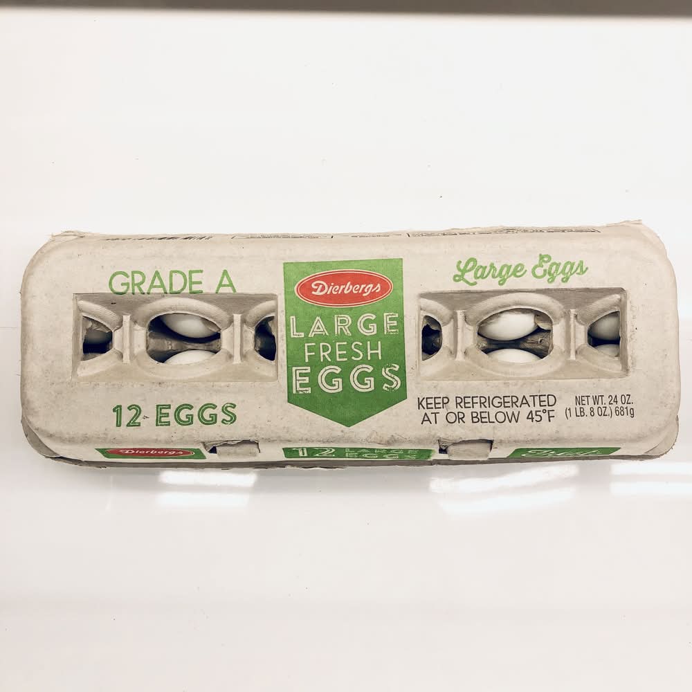 Dierbergs Grade a Fresh Eggs, Large (24 oz, 12 ct)