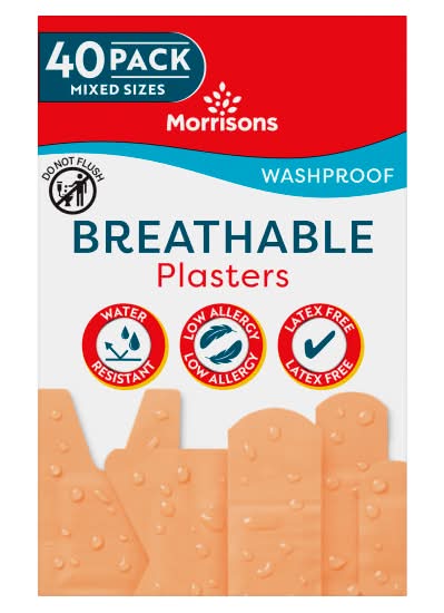 Morrisons Washproof Breathable Plasters (40 pack)