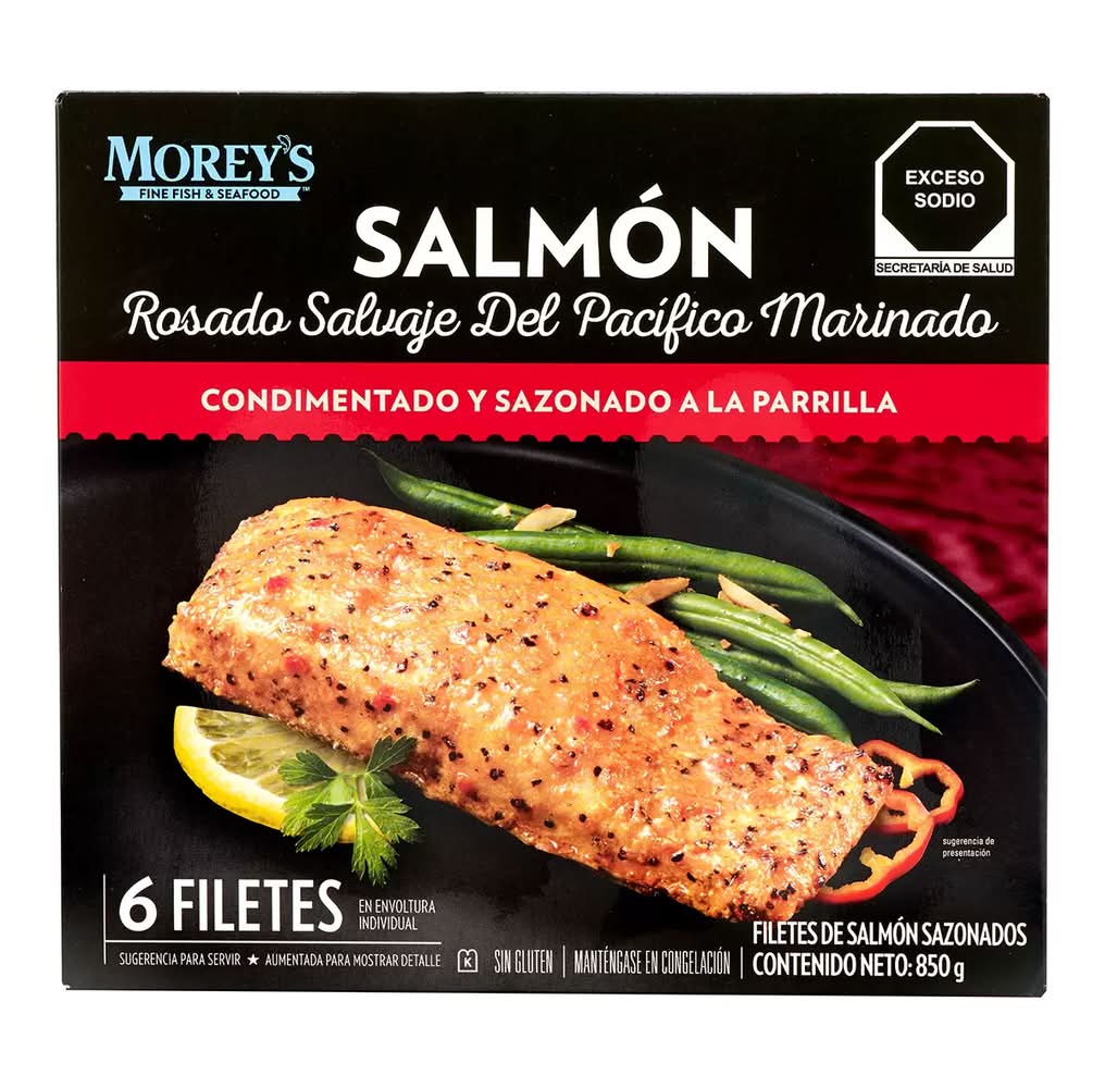 Morey's · Filetes de salmón rosado salvaje del pacífico marinados y congelados (6 un)