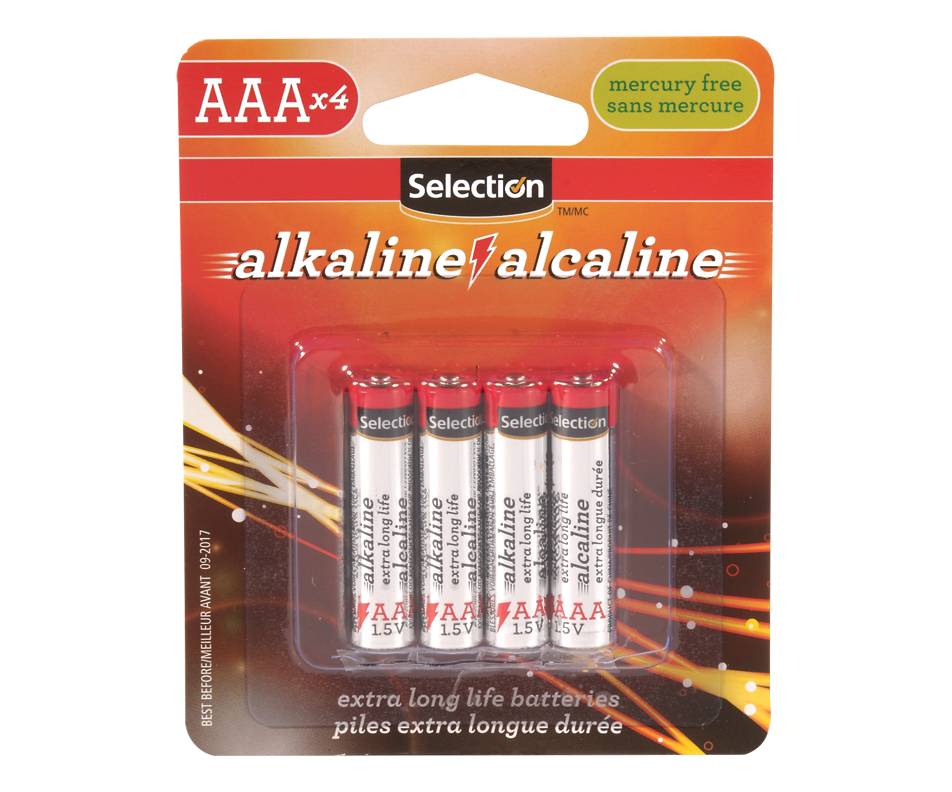 Selection alcaline piles extra longue durée aaa (4 unités)