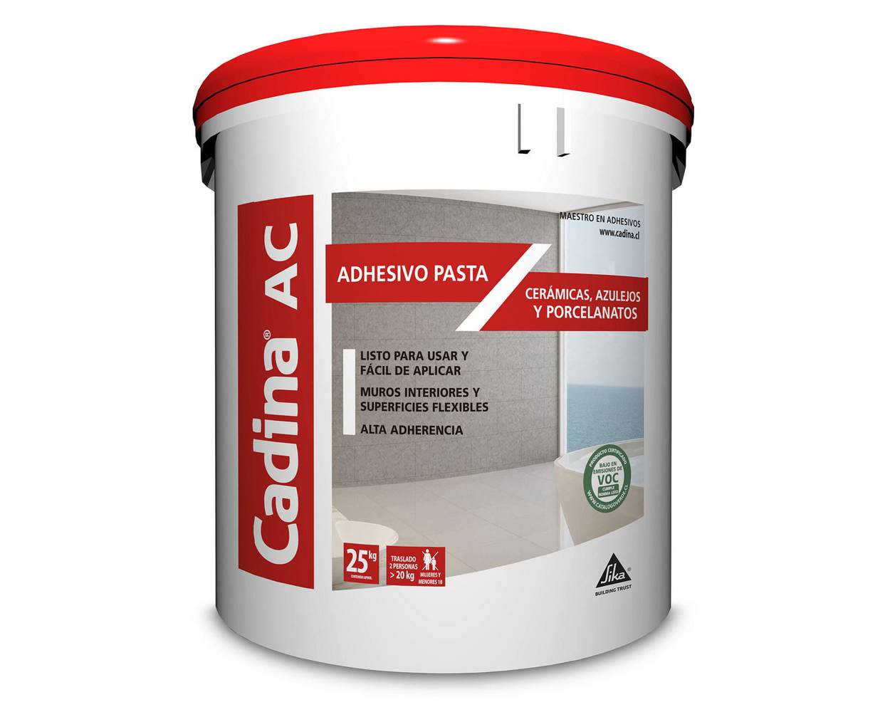 Cadina adhesivo cerámico pasta a-c (balde 25 kg)