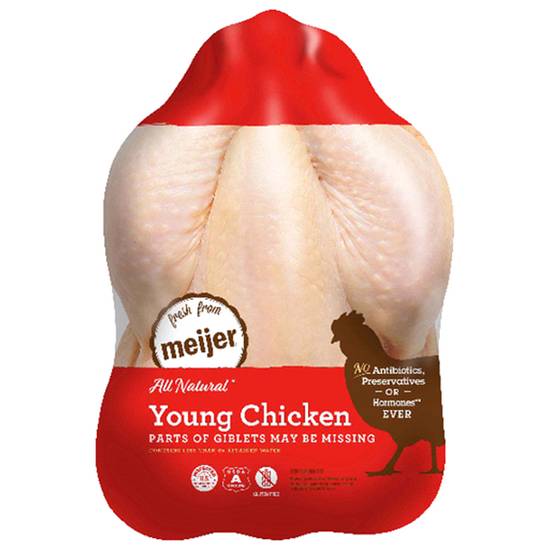 Meijer 100% All Natural Bone-In Whole Chicken (approx 5.59 lbs)