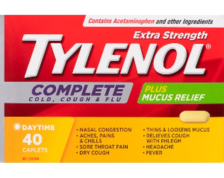 Tylenol Extra Strength Complete Plus Mucus Relief Caplets (40 g)