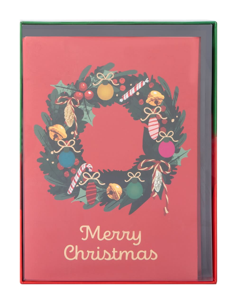 Christmas Greeting Cards 20-Pack Wreath Ornaments