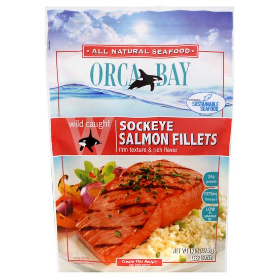 Orca Bay Alaska Sockeye Firm & Flavorful Skin-On Fillets (10 oz)