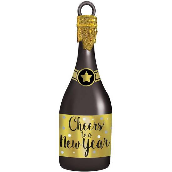 Uninflated Cheers to a New Year Champagne Bottle Balloon Weight, 5.6oz