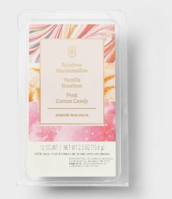 Threshold Rainbow Marshmallow Cotton Candy Wax Melts, Vanilla Bourbon (2.5 oz, 12 ct)