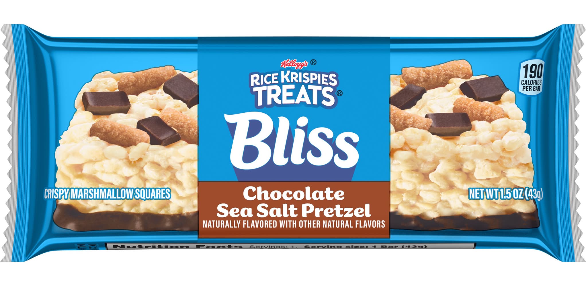 Rice Krispies Treats Bliss Crispy Marshmallow Squares Snack Bars, Chocolate Sea Salt Pretzel (1.5 oz)