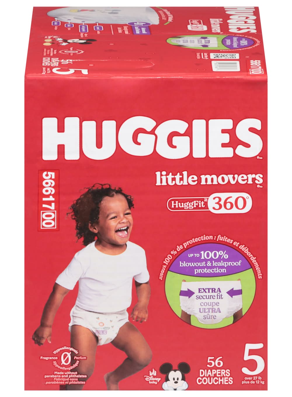 Huggies Little Movers Huggfit 360° Baby Diapers, 5 (56 ct)