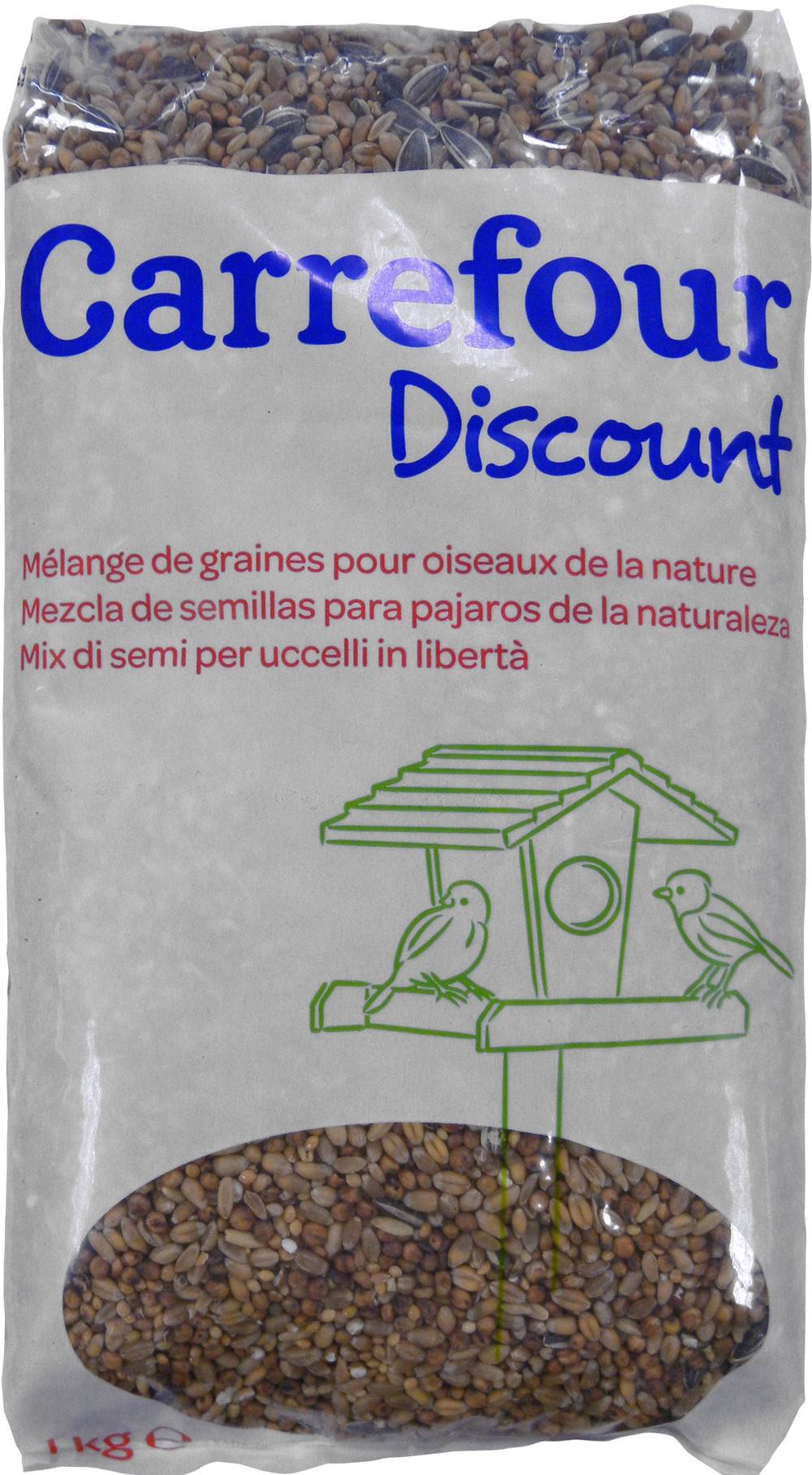 Carrefour Discount - Graines pour oiseaux de la nature (1kg)