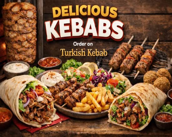 Turkish kebab and Pizza