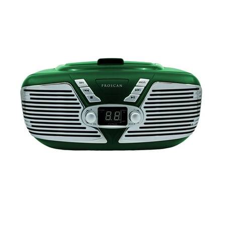 Proscan Portable Retro Cd Boombox With Am/Fm Radio (Color: Green)