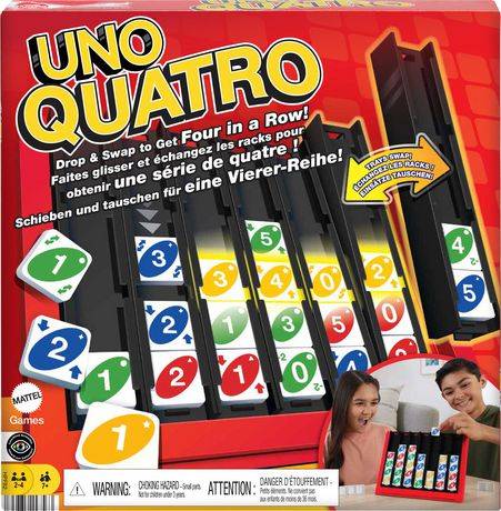 Mattel Games Uno Quatro Adult Family 2 To 4 Players Game