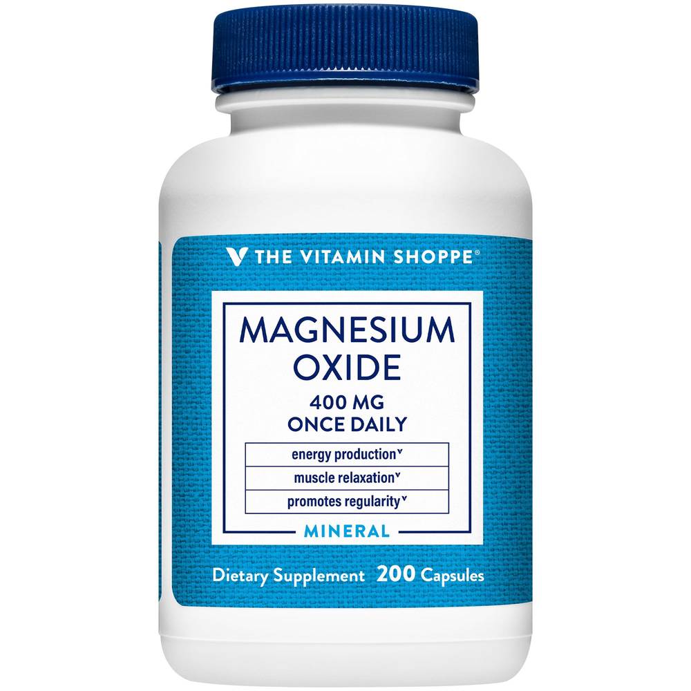 The Vitamin Shoppe Magnesium Oxide 400 mg Capsules