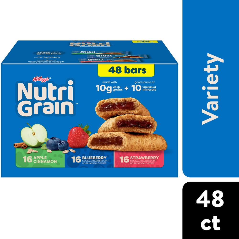 Kellogg's Nutri Grain Variety pack Soft Baked Breakfast Bars (62.4 oz, 48 ct)