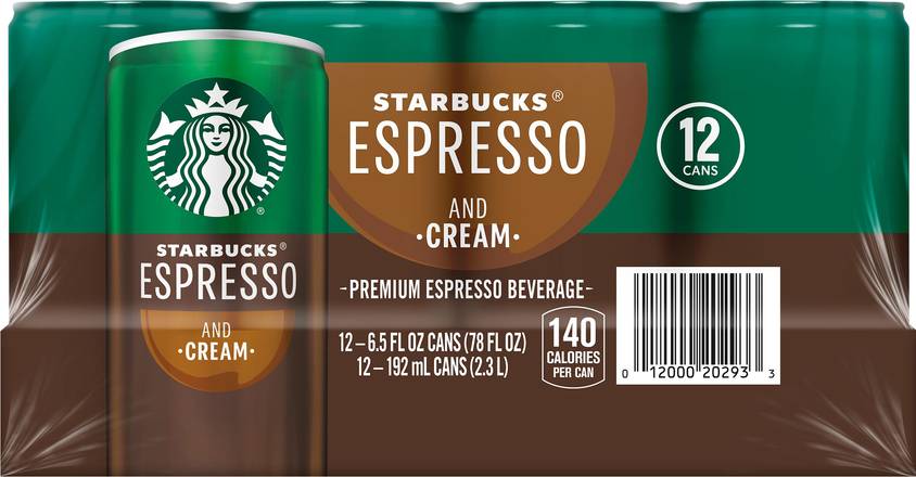 Starbucks Doubleshot Espresso & Cream Beverage (12 ct, 6.5 fl oz)