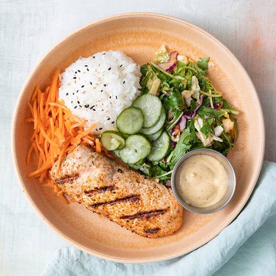 pacific bowl with grilled salmon