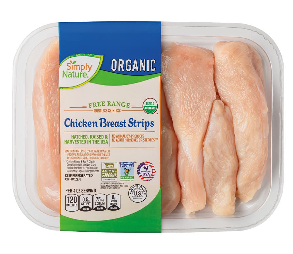 Simply Nature Fresh Organic Chicken Breast Strips