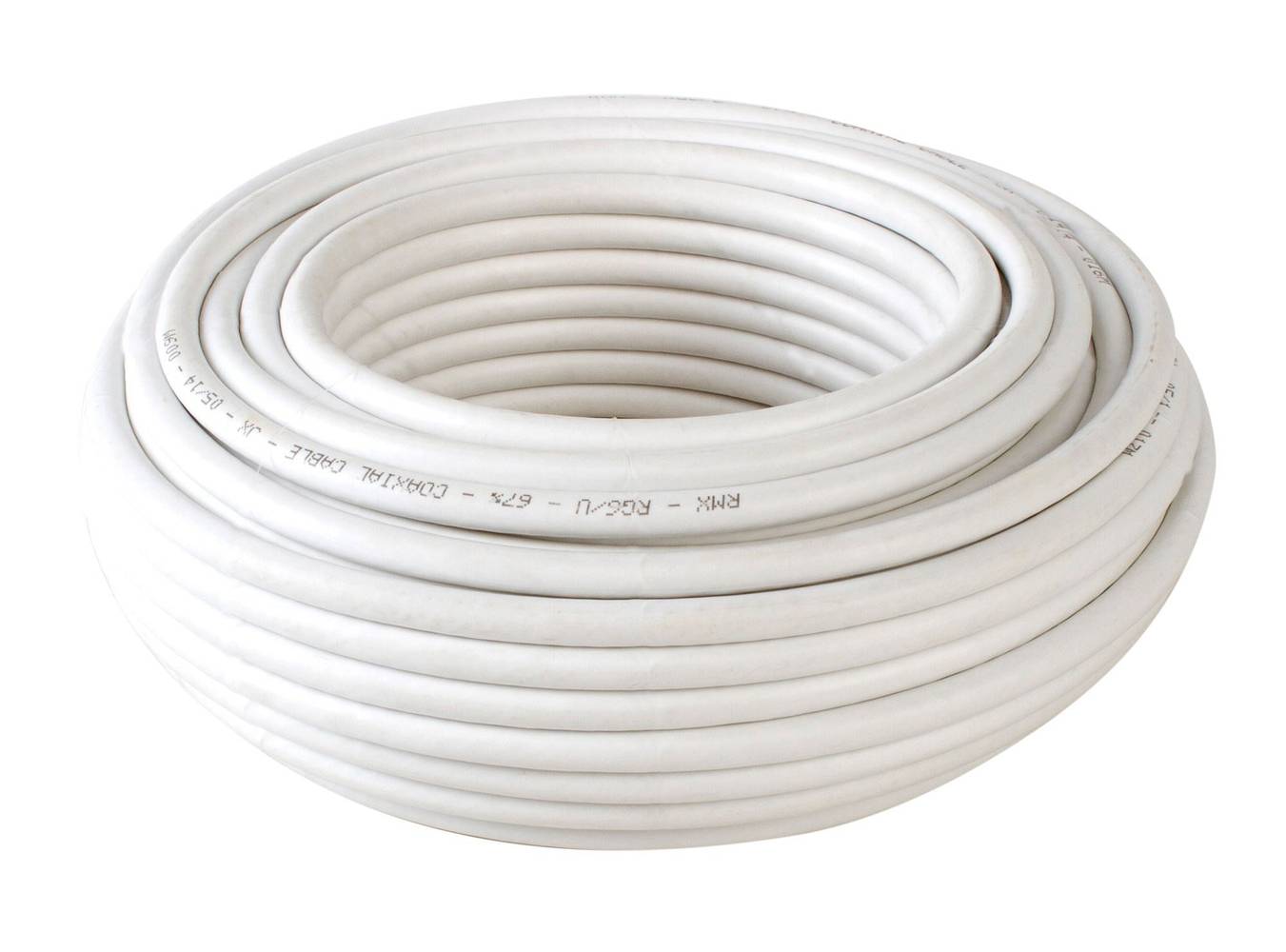 Electromex cable coaxial 20 mt rg 6 blanco rollo (1 rollo)