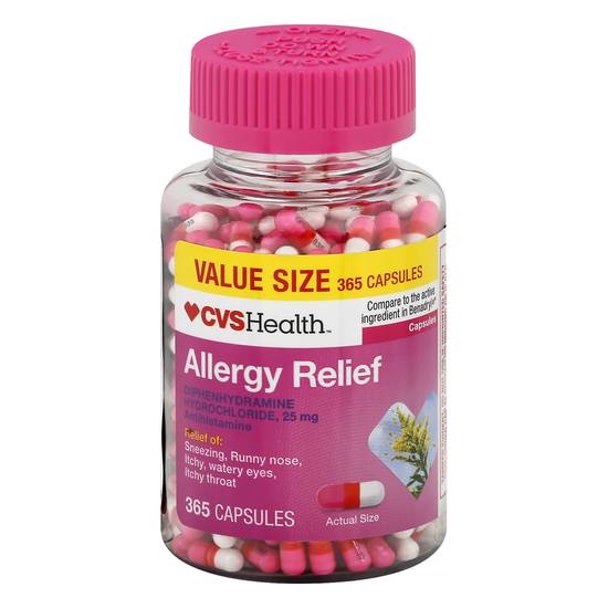 Cvs Health Value Size 25 mg Capsules Allergy Relief (365 ct)