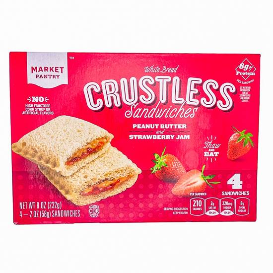 Market Pantry Crustless Sandwiches (peanut butter-strawberry jam)