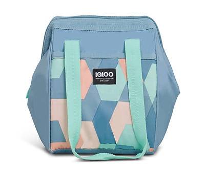 Leftover Blue & Pink Geometric 9-Can Cooler Tote