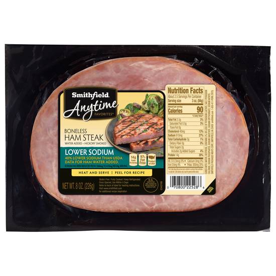 Smithfield Anytime Favorites Lower Sodium Boneless Ham Steak