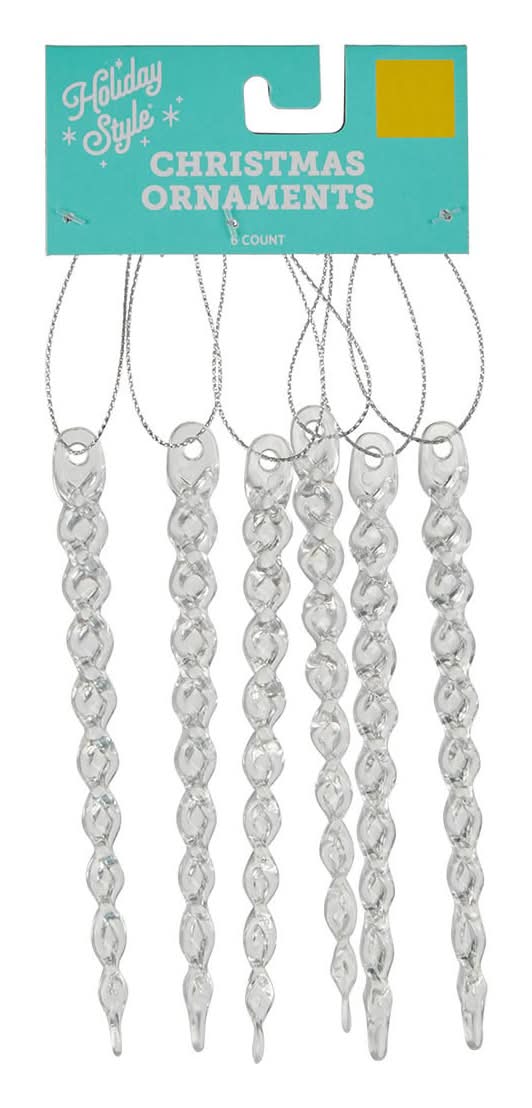 Holiday Style Christmas Icicles Ornaments (6 ct)