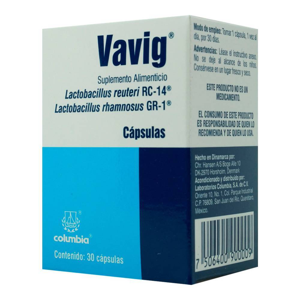 Columbia vavig lactobacillus reuteri rc-14/ lactobacillus rhamnosus gr-1 (30 piezas)