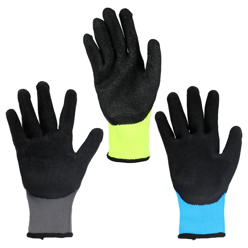 Tool Bench Latex Dipped Work Gloves, OSFM, Assorted (3 ct)