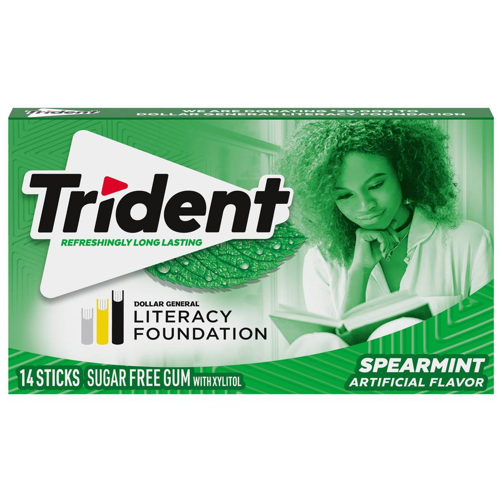 Trident Refreshlingly Long Lasting Gum, Spearmint (14 ct)