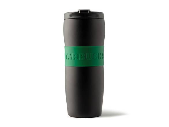 Tumbler Steel Black and Green 12oz