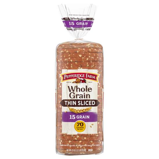 Pepperidge Farm Bread Whole Grain Thin Sliced 15 Grain