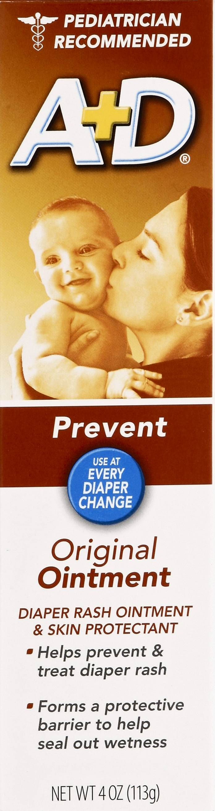 A+D Prevent Original Diaper Rash Ointment & Skin Protectant (4 oz)