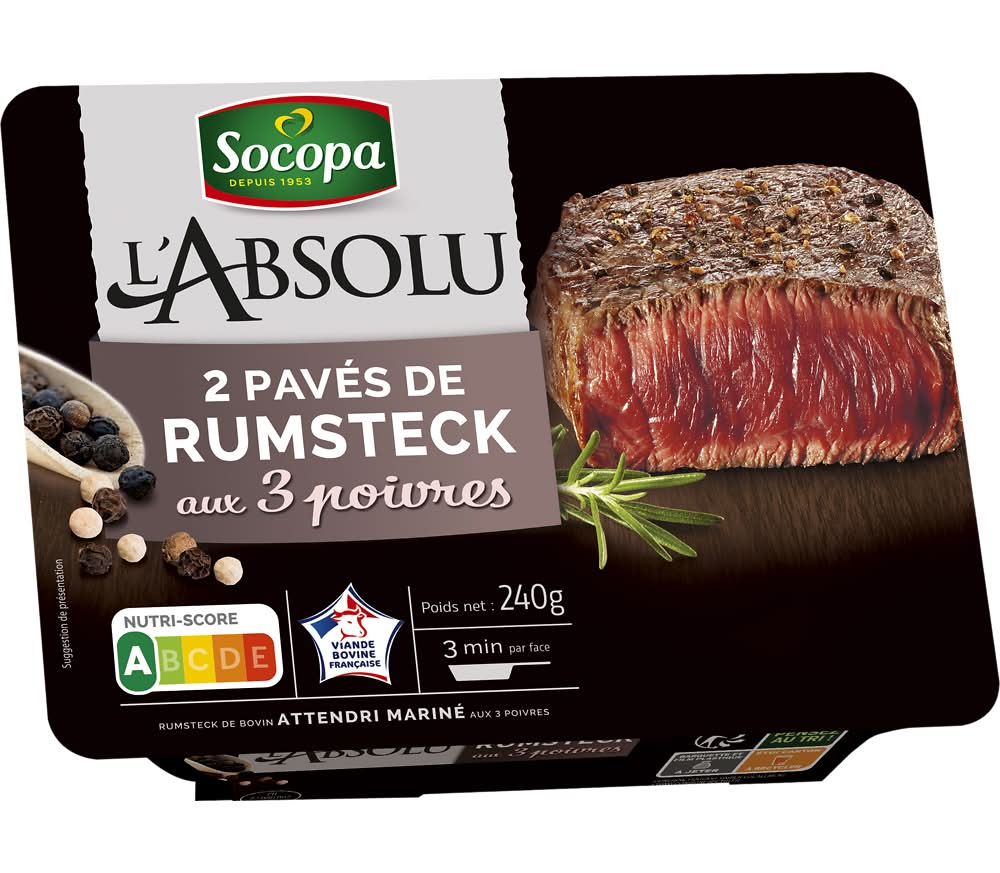 Socopa - Viande bovine pavés de rumsteck aux 3 poivres (2)