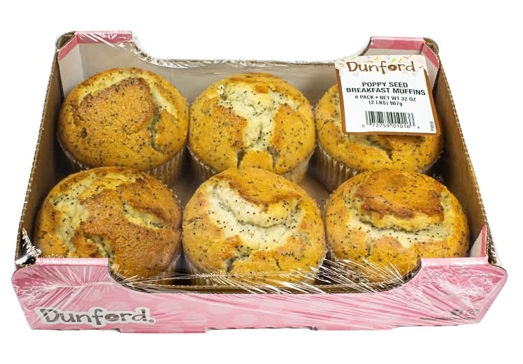 Dunford Frozen Poppy Seed Muffin (32 oz, 6 ct)