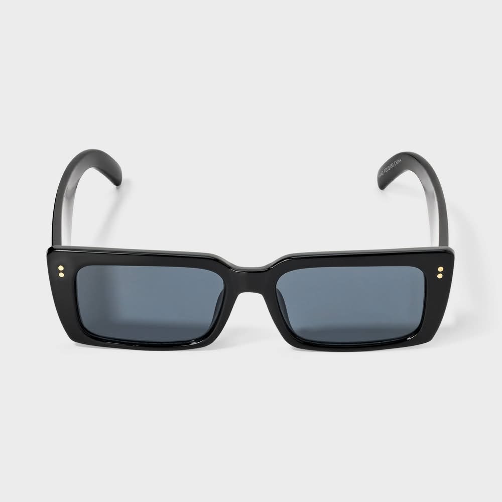 Wild Fable Plastic Chunky Rectangle Sunglasses, Black