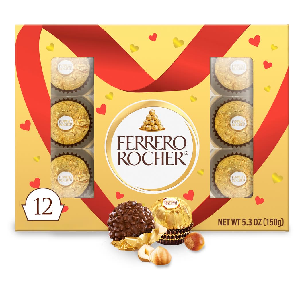 Ferrero Rocher Fine Hazelnut Chocolates (5.3 oz, 12 ct)