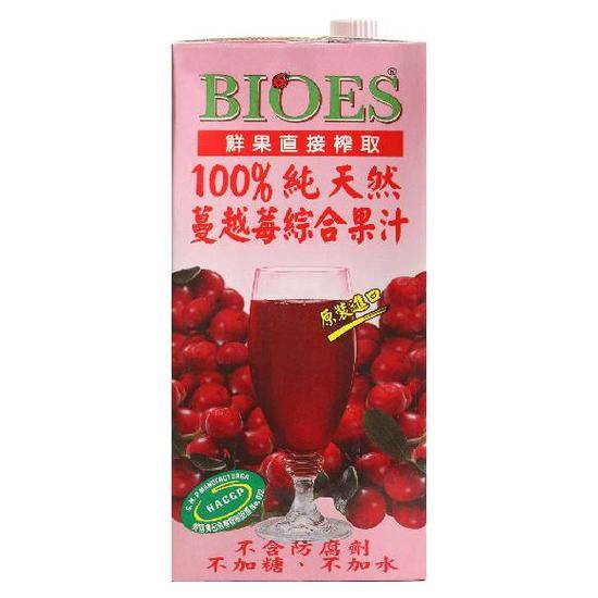 囍瑞BIOES100%純天然蔓越莓綜合果汁1000ml