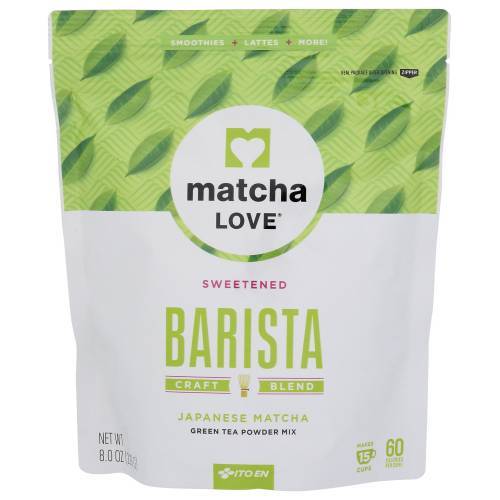 Matcha Love Barista Japanese Matcha Green Tea Powder Mix, Sweetened (8 oz)