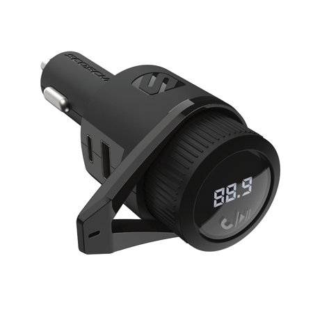 Scosche Btfm9-Sp Bluetooth Fm Transmitter Dual 12w Usb-C & Usb-A Ports Fast Car Charger