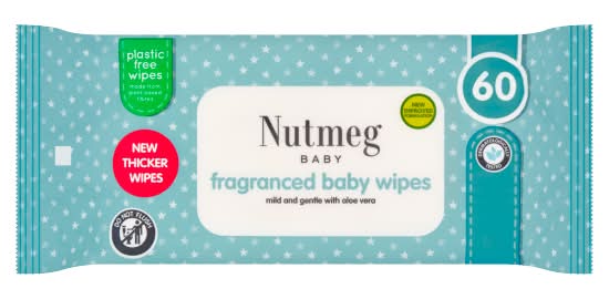 Nutmeg Fragranced Baby Wipes (60 pack)