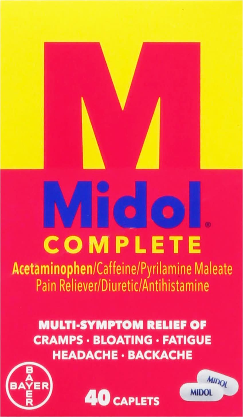 Midol Complete Acetaminophen Multi-Symptom Pain Reliever Caplets, Women (40 ct)