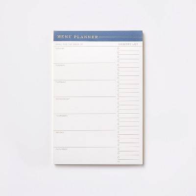 Threshold 52 Page Special Rule Undated Weekly Menu Planner Blue Top