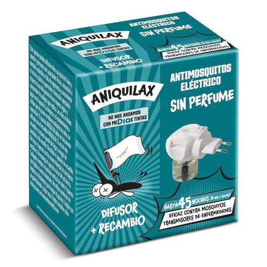 Insecticida Eléctrico Antimosquitos Difusor + Recambio Aniquilax Caja (1 unidad)