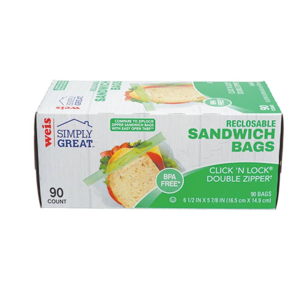 Weis Simply Great Reclosable Bags Sandwich Size