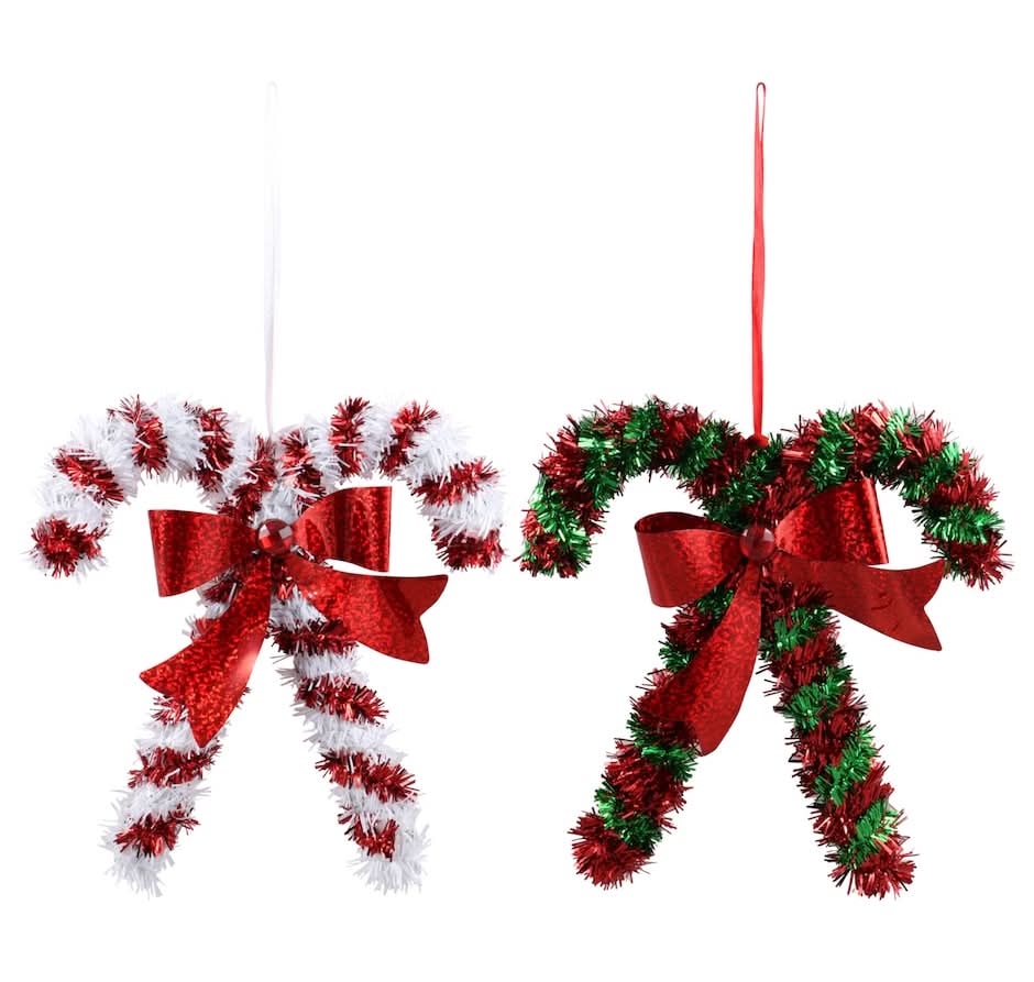 Christmas House Candy Cane Ornament, 2-pc Pack.