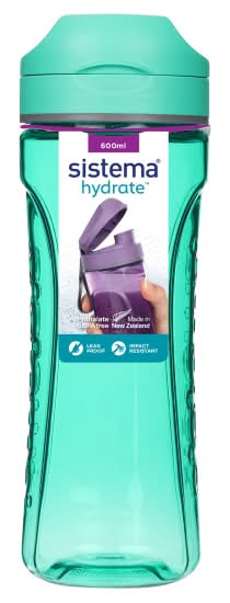 Sistema Teal Blue, Hydrate Tritan Swift Water Bottle 600 ml Capacity