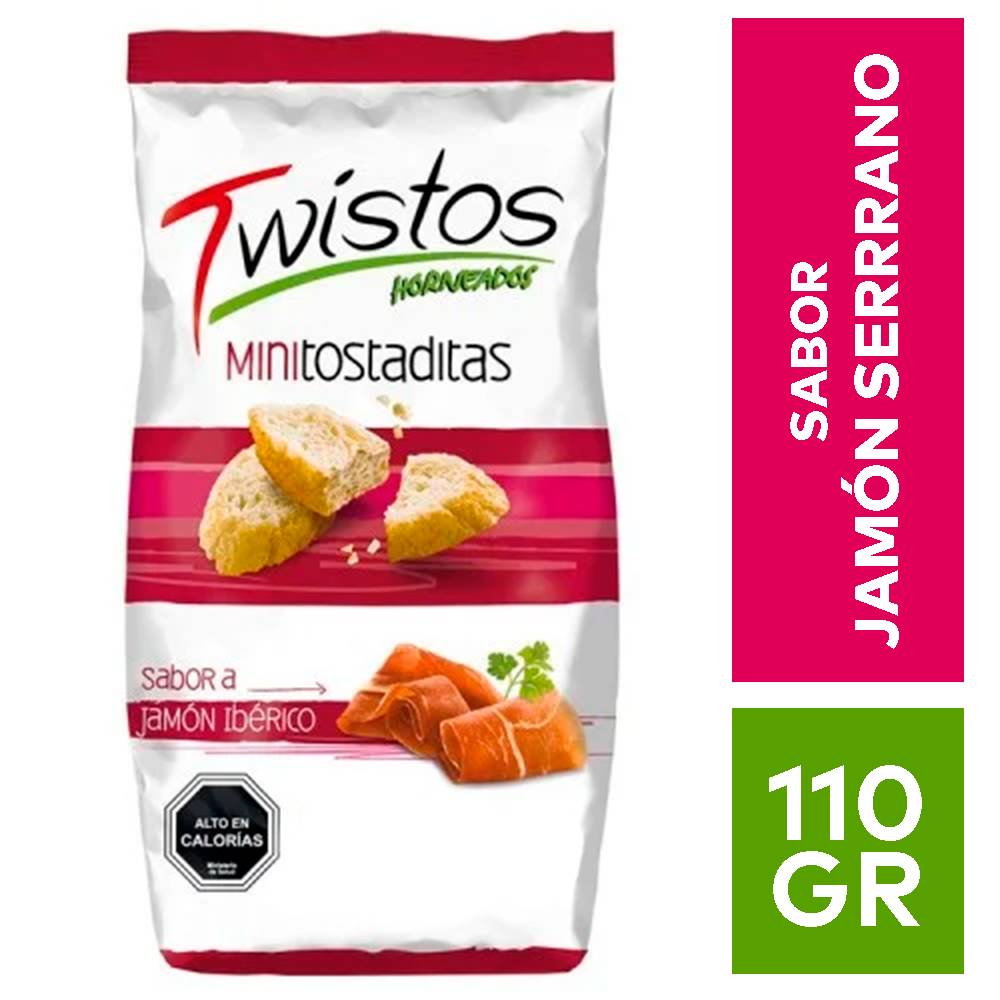 Twistos mini tostaditas sabor jamón ibérico (bolsa 100 g)