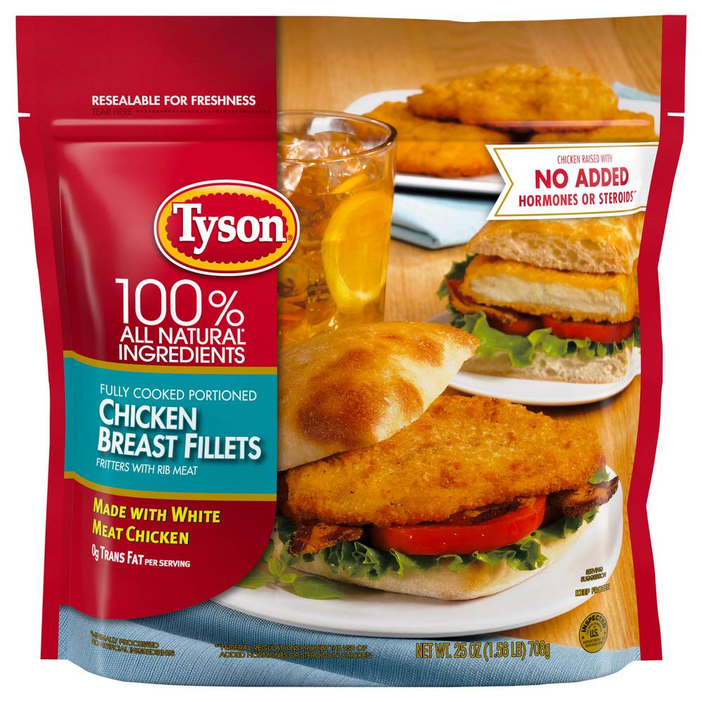 Tyson Fully Cooked Portioned Chicken Breast Fillets (25 oz)